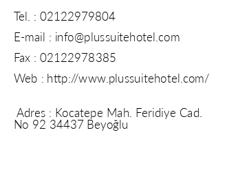 Plus Suite Hotel iletiim bilgileri